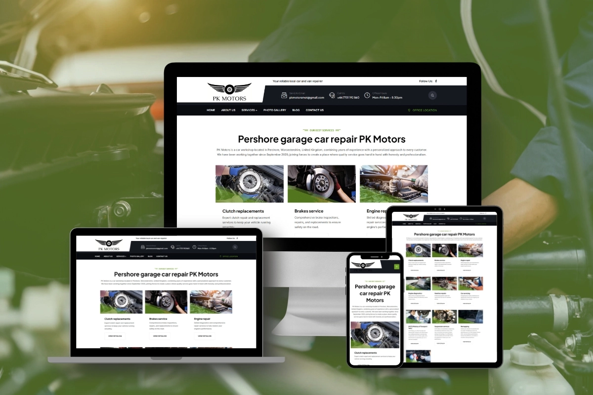 Realizacja strony — Pkmotors-pershore.co.uk