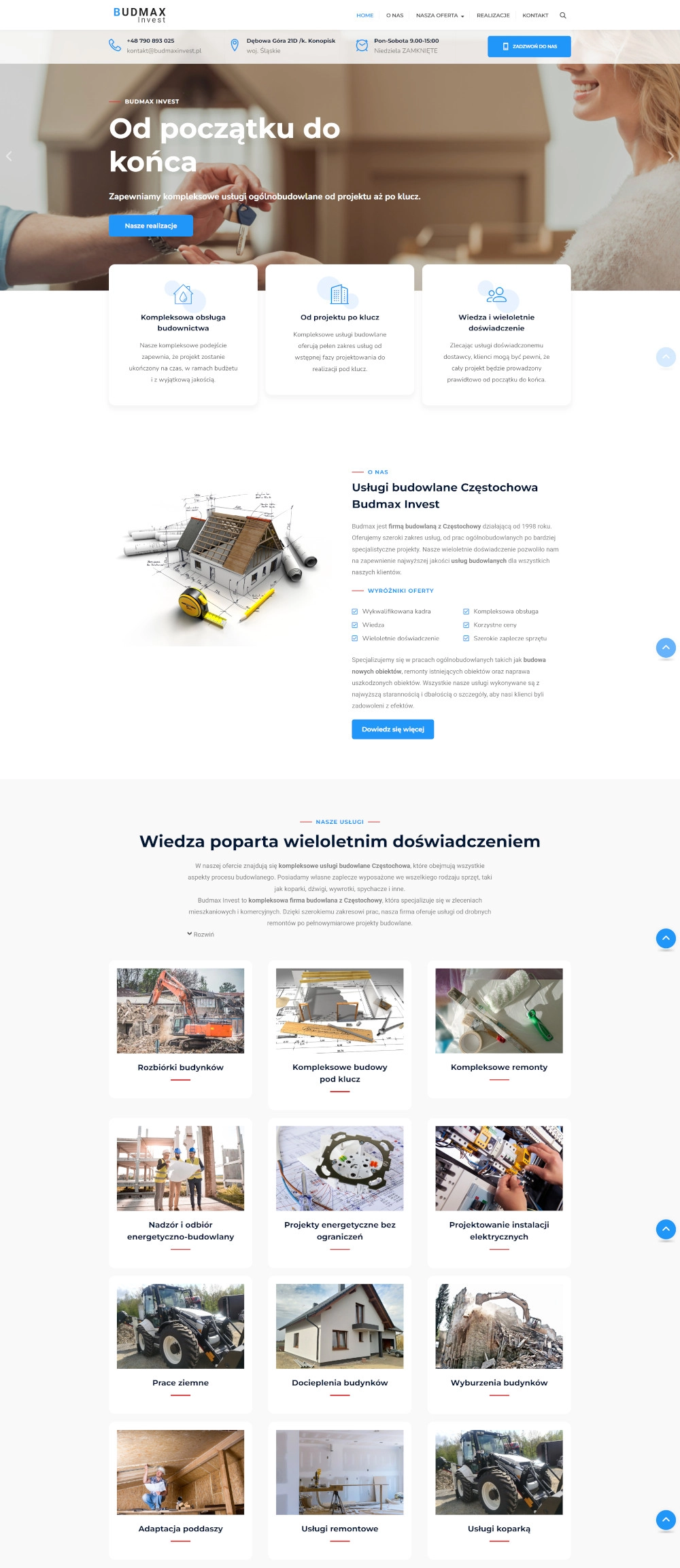 Pełny widok strony Budmaxinvest.pl na desktopie