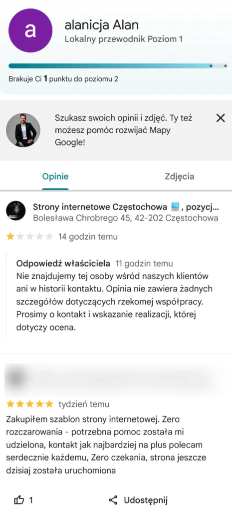 negatywna ocena i pozytywna opinia